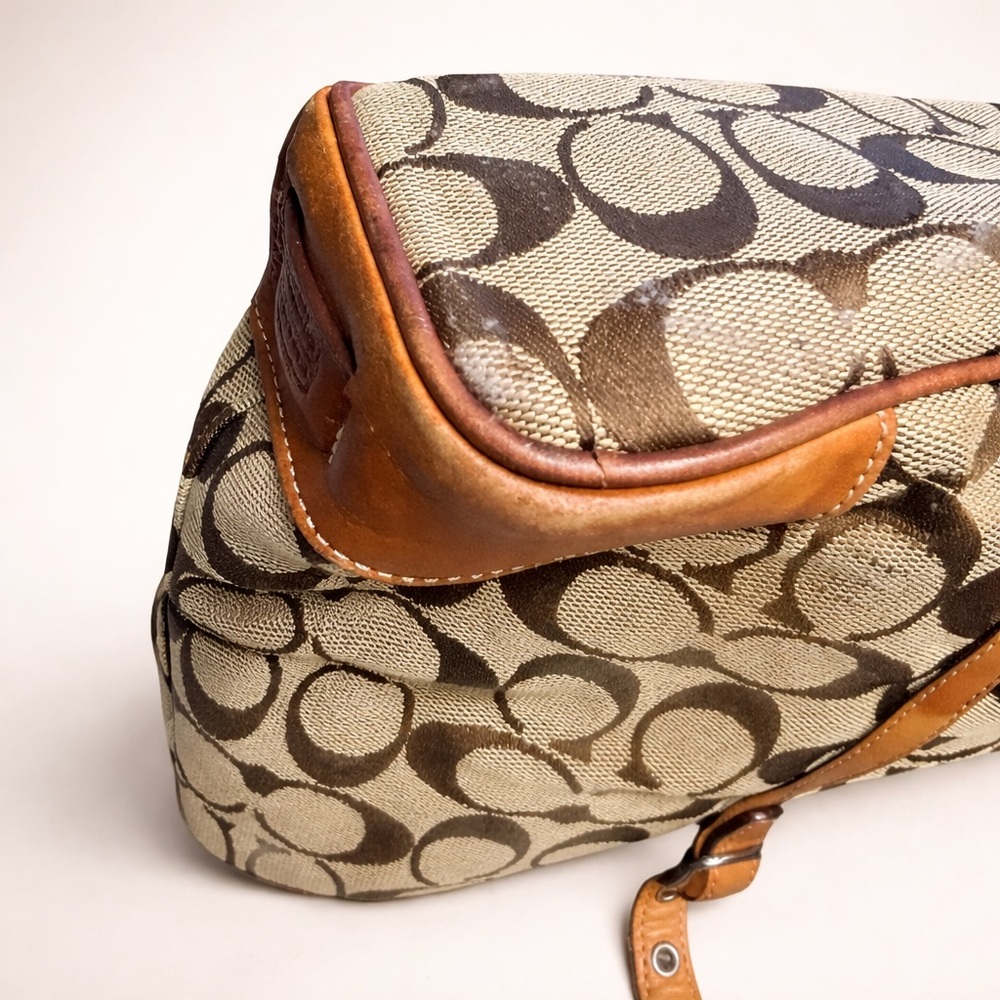 COACH Vintage Signature Canvas Leather Tote Bag | Style 6335 | GUC - Picture 10 of 11